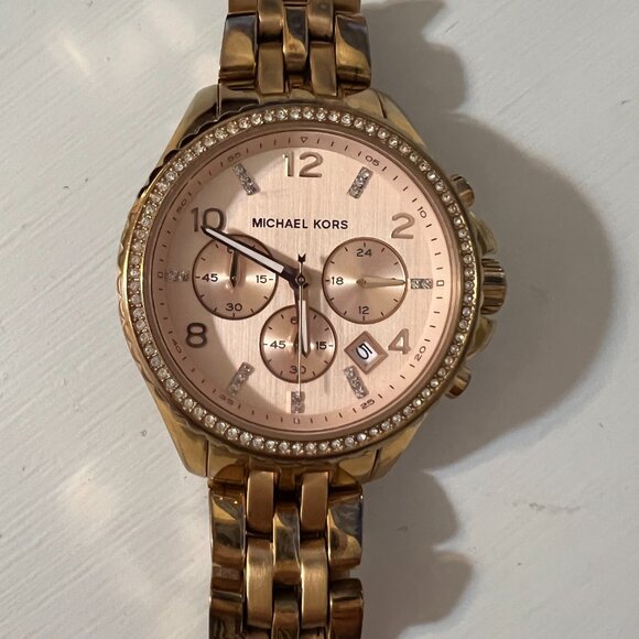 Michael Kors Rose Gold-Tone Chronograph Watch – Women’s | New Battery - Picture 2 of 6